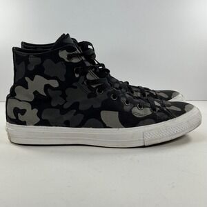 Converse Chuck Taylor All Star II High‎ Top Black Grey Camo Sneakers Men's 12